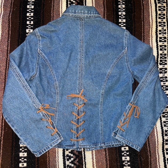 Laced Up Denim Jacket - Picture 2 of 4